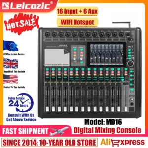 Leicozic Mixer Digital 16 Canales Wifi Bluetooth Dual Dsp Rackmount Mixer De Audio Digital Mixing Console Software نظام الصوت